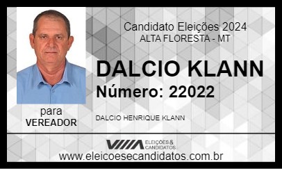 Candidato DALCIO KLANN 2024 - ALTA FLORESTA - Eleições