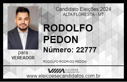 Candidato RODOLFO PEDON 2024 - ALTA FLORESTA - Eleições