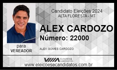 Candidato ALEX CARDOZO 2024 - ALTA FLORESTA - Eleições