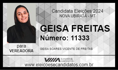 Candidato GEISA FREITAS 2024 - NOVA UBIRATÃ - Eleições