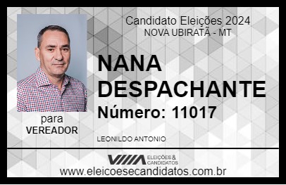 Candidato NANA DESPACHANTE 2024 - NOVA UBIRATÃ - Eleições