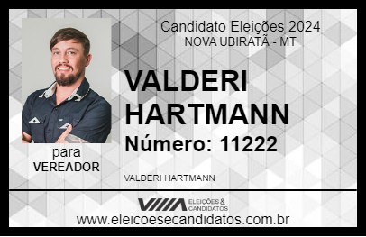 Candidato VALDERI HARTMANN 2024 - NOVA UBIRATÃ - Eleições