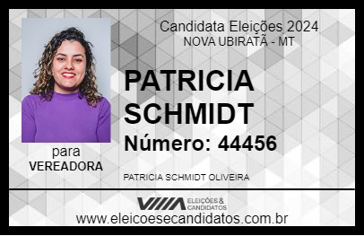 Candidato PATRICIA SCHMIDT 2024 - NOVA UBIRATÃ - Eleições