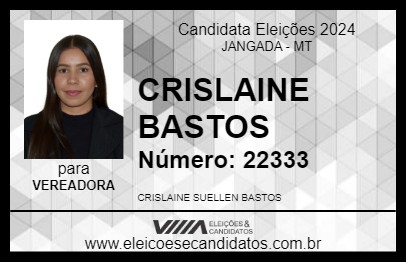 Candidato CRISLAINE BASTOS 2024 - JANGADA - Eleições