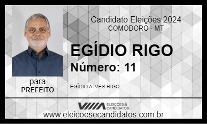 Candidato EGÍDIO RIGO 2024 - COMODORO - Eleições