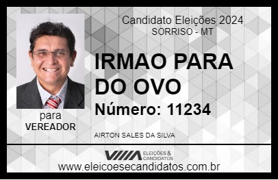 Candidato IRMAO PARA DO OVO 2024 - SORRISO - Eleições