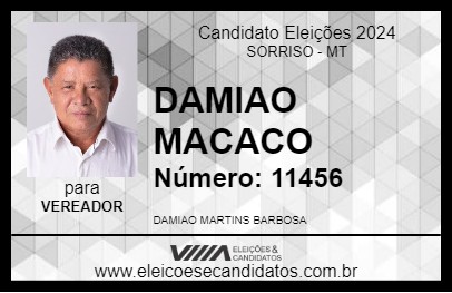 Candidato DAMIAO MACACO 2024 - SORRISO - Eleições