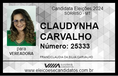 Candidato CLAUDYNHA CARVALHO 2024 - SORRISO - Eleições