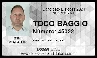 Candidato TOCO BAGGIO 2024 - SORRISO - Eleições