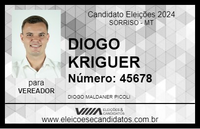 Candidato DIOGO KRIGUER 2024 - SORRISO - Eleições