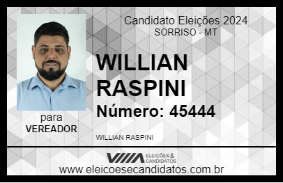 Candidato WILLIAM RASPINI 2024 - SORRISO - Eleições