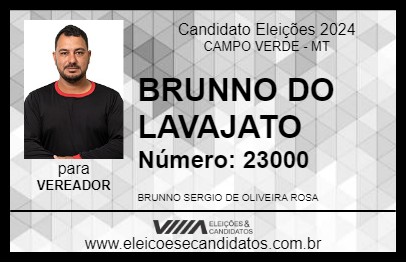 Candidato BRUNNO DO LAVAJATO 2024 - CAMPO VERDE - Eleições