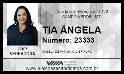 Candidato TIA ÂNGELA 2024 - CAMPO VERDE - Eleições