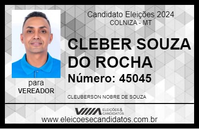 Candidato CLEBER SOUZA DO ROCHA 2024 - COLNIZA - Eleições