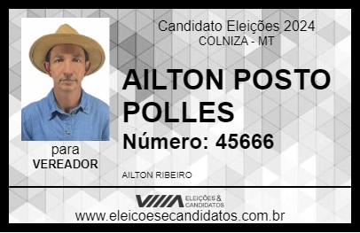 Candidato AILTON POSTO POLLES 2024 - COLNIZA - Eleições