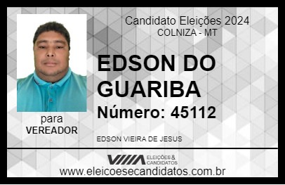 Candidato EDSON DO GUARIBA 2024 - COLNIZA - Eleições