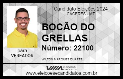 Candidato BOCÃO DO GRELLAS 2024 - CÁCERES - Eleições