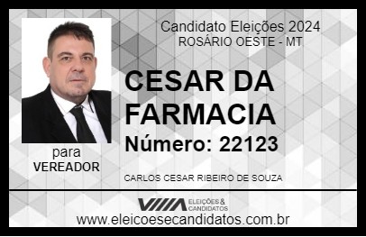 Candidato CESAR DA FARMACIA 2024 - ROSÁRIO OESTE - Eleições