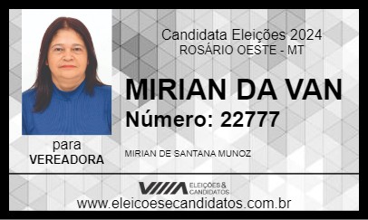 Candidato MIRIAN DA VAN 2024 - ROSÁRIO OESTE - Eleições