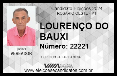 Candidato LOURENÇO DO BAUXI 2024 - ROSÁRIO OESTE - Eleições