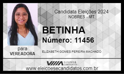 Candidato BETINHA 2024 - NOBRES - Eleições