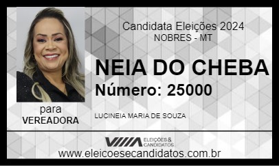 Candidato NEIA DO CHEBA 2024 - NOBRES - Eleições