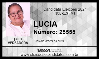 Candidato LUCIA 2024 - NOBRES - Eleições