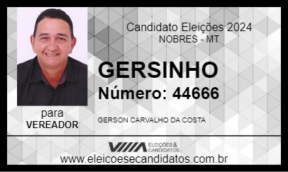 Candidato GERSINHO 2024 - NOBRES - Eleições