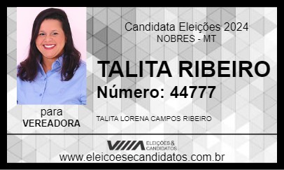 Candidato TALITA RIBEIRO 2024 - NOBRES - Eleições