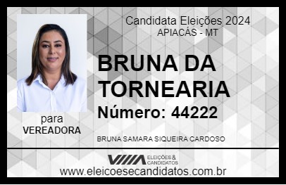 Candidato BRUNA DA TORNEARIA 2024 - APIACÁS - Eleições