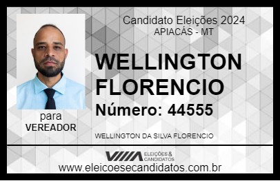 Candidato WELLINGTON FLORENCIO 2024 - APIACÁS - Eleições