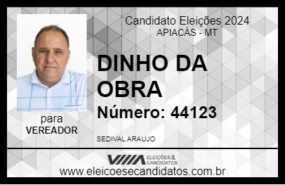 Candidato DINHO DA OBRA 2024 - APIACÁS - Eleições