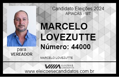 Candidato MARCELO LOVEZUTTE 2024 - APIACÁS - Eleições