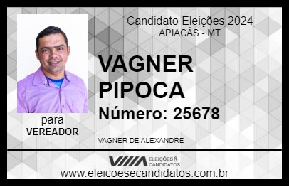 Candidato VAGNER PIPOCA 2024 - APIACÁS - Eleições