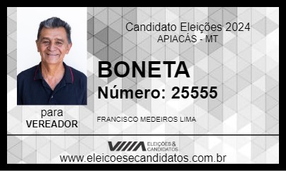 Candidato BONETA 2024 - APIACÁS - Eleições