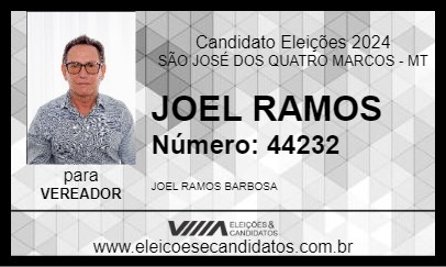 Candidato JOEL RAMOS 2024 - SÃO JOSÉ DOS QUATRO MARCOS - Eleições