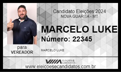 Candidato MARCELO LUKE 2024 - NOVA GUARITA - Eleições