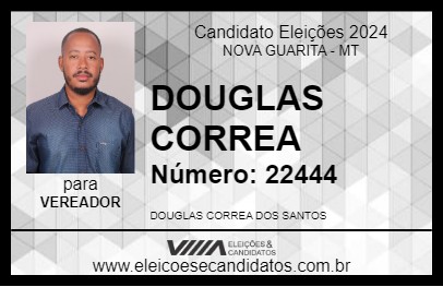 Candidato DOUGLAS CORREA 2024 - NOVA GUARITA - Eleições