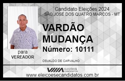 Candidato VARDÃO MUDANÇA 2024 - SÃO JOSÉ DOS QUATRO MARCOS - Eleições