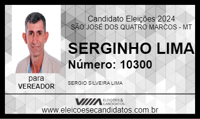 Candidato SERGINHO LIMA 2024 - SÃO JOSÉ DOS QUATRO MARCOS - Eleições