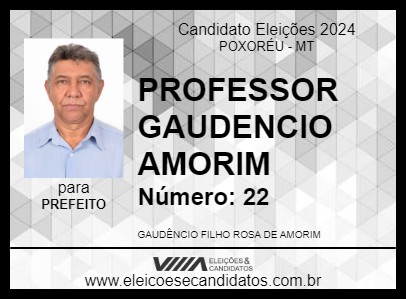 Candidato PROFESSOR GAUDENCIO AMORIM 2024 - POXORÉU - Eleições