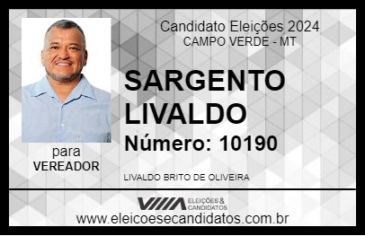 Candidato SARGENTO LIVALDO 2024 - CAMPO VERDE - Eleições