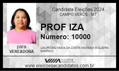 Candidato PROFESSORA IZA 2024 - CAMPO VERDE - Eleições