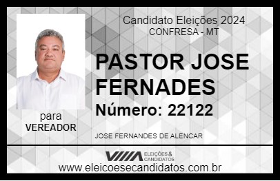 Candidato PASTOR JOSE FERNADES 2024 - CONFRESA - Eleições