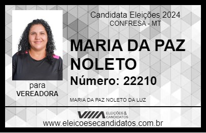 Candidato MARIA DA PAZ NOLETO 2024 - CONFRESA - Eleições