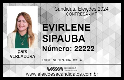 Candidato EVIRLENE SIPAUBA 2024 - CONFRESA - Eleições