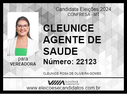 Candidato CLEUNICE AGENTE DE SAUDE 2024 - CONFRESA - Eleições