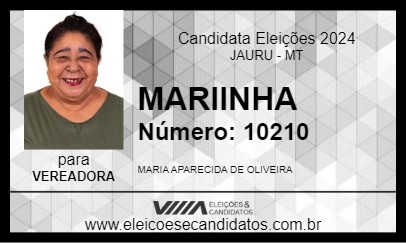 Candidato MARIINHA 2024 - JAURU - Eleições