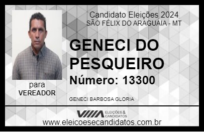 Candidato GENECI DO PESQUEIRO 2024 - SÃO FÉLIX DO ARAGUAIA - Eleições