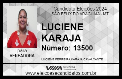 Candidato LUCIENE KARAJA 2024 - SÃO FÉLIX DO ARAGUAIA - Eleições